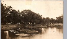 ATTICA WISCONSIN WOODMAN PICNIC 1910 real photo postcard rppc wi lake antique picture