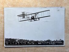 RPPC BURGESS-WRIGHT AEROPLANE IN FLIGHT Close-up Posted 1911 Pioneer Aviation picture