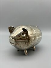 Vintage LUNT Silverplate Figural Pig Coin Piggy Bank picture