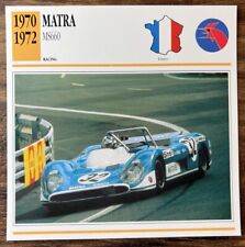 Cars of The World - France - Single Collector Card - 1970-1972 Matra MS660 picture