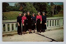 PA-Pennsylvania Greetings Amish Girls In Their Sunday Best Vintage Postcard picture