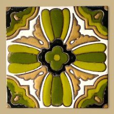RARE Vintage MCM Franciscan Interpace Tile Trivet Green Glaze Made In USA 6