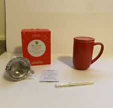 David's Tea 16oz Nordic Tea Mug W/Infuser & Lid Red Customizable Personalizable picture