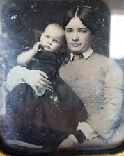 ANTIQUE AMERICAN ARTISTIC MOTHER'S LOVE BABY FINE ART FAMILY DAGUERREOTYPE PHOTO picture