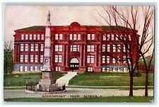 Davenport Iowa Postcard High School Exterior View Building c1910 Vintage Antique picture