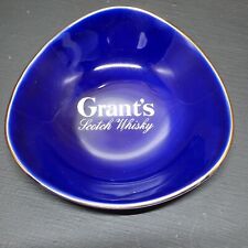 Vintage Grant's Scotch Whisky Cobalt Blue Ashtray Dish 5 3/4