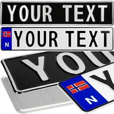 N Norway Norwegian Novelty License Number Plates Pressed Metal Custom Text Name picture