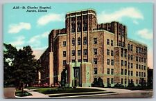 St Charles Hospital Aurora IL Illinois Postcard UNP VTG Curteich Unused Vintage picture