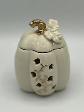 Lenox Pierced Autumn Pumpkin Votive Porcelain Gold New picture