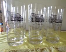Set of 6 Vintage MOORMAN'S Feed 1885 MOORMAN'S Barn Logo Drinking Glasses picture