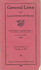 Vintage 1935 Loyal Order of Moose General Laws booklet picture