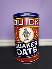 Vintage 1990 Quick Quaker Oats Tin Limited Edition Advertising Container EMPTY picture