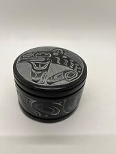 Vintage Whale Carved Trinket Box Haida Resin Handcrafted in Canada picture