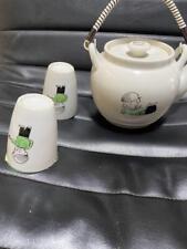 Sony boy Teapot Teacup Set White Yunomi Vintage Showa Retro Tea Pot Cup w/ Box picture