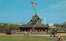 Arlington VA Iwo Jima Statue Flag Army Military Patriotic Marine Vtg Postcard N6 picture