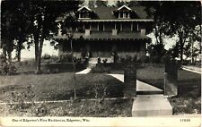 One of Edgerton's Fine Residences Wisconsin Divided Unused Postcard c1910 picture