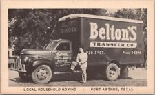 PORT ARTHUR, Texas Advertising Postcard BELTON'S TRANSFER CO. Moving Van c1950s picture