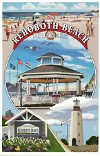 Rehoboth Beach Delaware Montage, Beach Lighthouse Seagulls etc - Modern Postcard picture