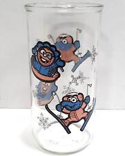 Vintage Jim Henson Muppet Babies Glass Jelly Jar Gonzo Skiing and Animal 1989 picture