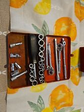 Vintage Snap-on 1967 Tools Box With Set Of t 1/4 Drive And Ratchet USA 30 Pieces picture