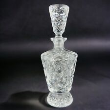 Vintage German Clear Crystal Glass Decanter Heavy Glass With Tall Stopper VTG picture
