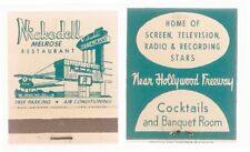 Nickodell Restaurant Matches Vintage Matchbooks Set 5 Arnaz Lucy Ball Paramount picture