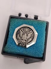 20 Year United States Federal Service Pin, Heraldic Eagle Silver picture