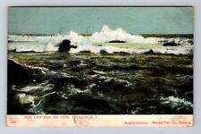 Newport RI-Rhode Island, Surf View from the Cliffs, Vintage Postcard picture