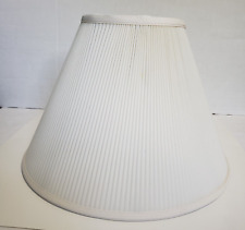 Bell Lamp Shade White Fabric Pleated 12 Inches Tall 16.5 inch Diameter Unbranded picture
