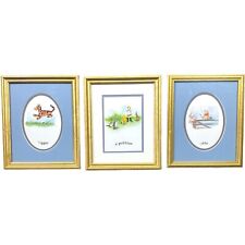 Vintage Winnie the Pooh 3 Piece Gold Framed Children’s Art Paintings Print Decor picture