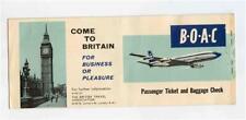 BOAC Passenger Ticket & Baggage Check Tobago New York & 2 Peel Off Stickers 1962 picture