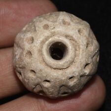 Genuine Large Ancient Greek Stone Clay Bead with Decorations Ca. 950-900 BC picture