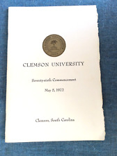 Vintage 1972 Clemson University Commencement Program picture