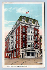 1921 Hotel Colonial Hagerstown Maryland White Border Curt Teich Postcard Posted picture