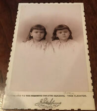 Antique Cabinet Card Photograph Twins Victorian California Settlers Spooner 1892 picture