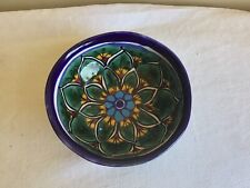 Vintage Talavera Mexican Folk Art Pottery Hand Painted Dipping Serving Bowl picture