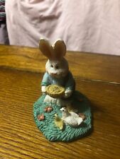 Resin Bunny with chicken and baby chicks approx. 4 inches tall picture