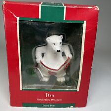 1989 Hallmark Dad Handcrafted Ornament Polar Bear in Original Box picture