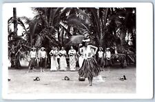 Honolulu HI Postcard RPPC Photo Hula Dancers Girls San Francisco CA 1940 Vintage picture