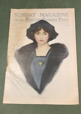 Antique 1912 Boston Sunday Post Magazine Woman Cover Artwork picture