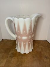 PITCHER Rare LACY DEW DROP by Phoenix Consolidated MILK GLASS PINK picture