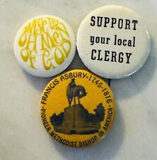 Three Vintage Methodist Church Pin-Back Buttons picture