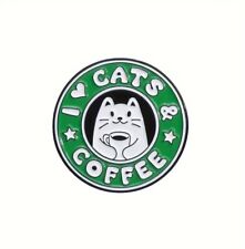 I Love Cats And Coffee Pin NEW picture