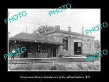 OLD LARGE HISTORIC PHOTO OF GEORGETOWN ONTARIO CANADA THE RAILROAD STATION c1930 picture