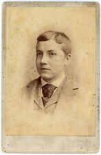 Circa 1889's Cabinet Card of Young boy suit.  T.H. Higgins. Wheeling W. Virginia picture