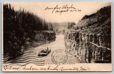 Vintage Postcard Flatboat Miles Canyon Yukon Whitehorse Alaska *C5482 picture
