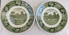 Lot of 2 Vintage Adams English Scenic Green Salad Side Plate Original picture
