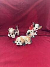 3 Adorable Vintage Ceramic Dogs, Bassett, Chiuaua, Mutt? picture