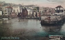Falmouth UK Antique Postcard Early 1900s Rare Old Quay House Sail Boat Cornwall picture