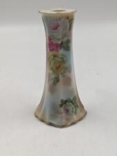 Antique Royal Rudolstadt Prussia J Hahn White Porcelain Rose Hat Pin Holder Vase picture